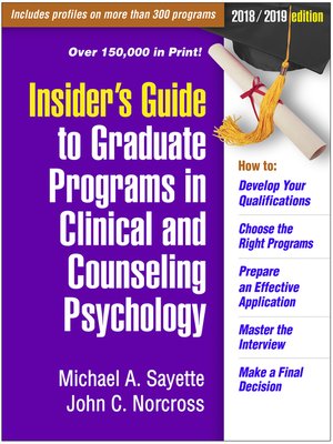 cover image of Insider's Guide to Graduate Programs in Clinical and Counseling Psychology